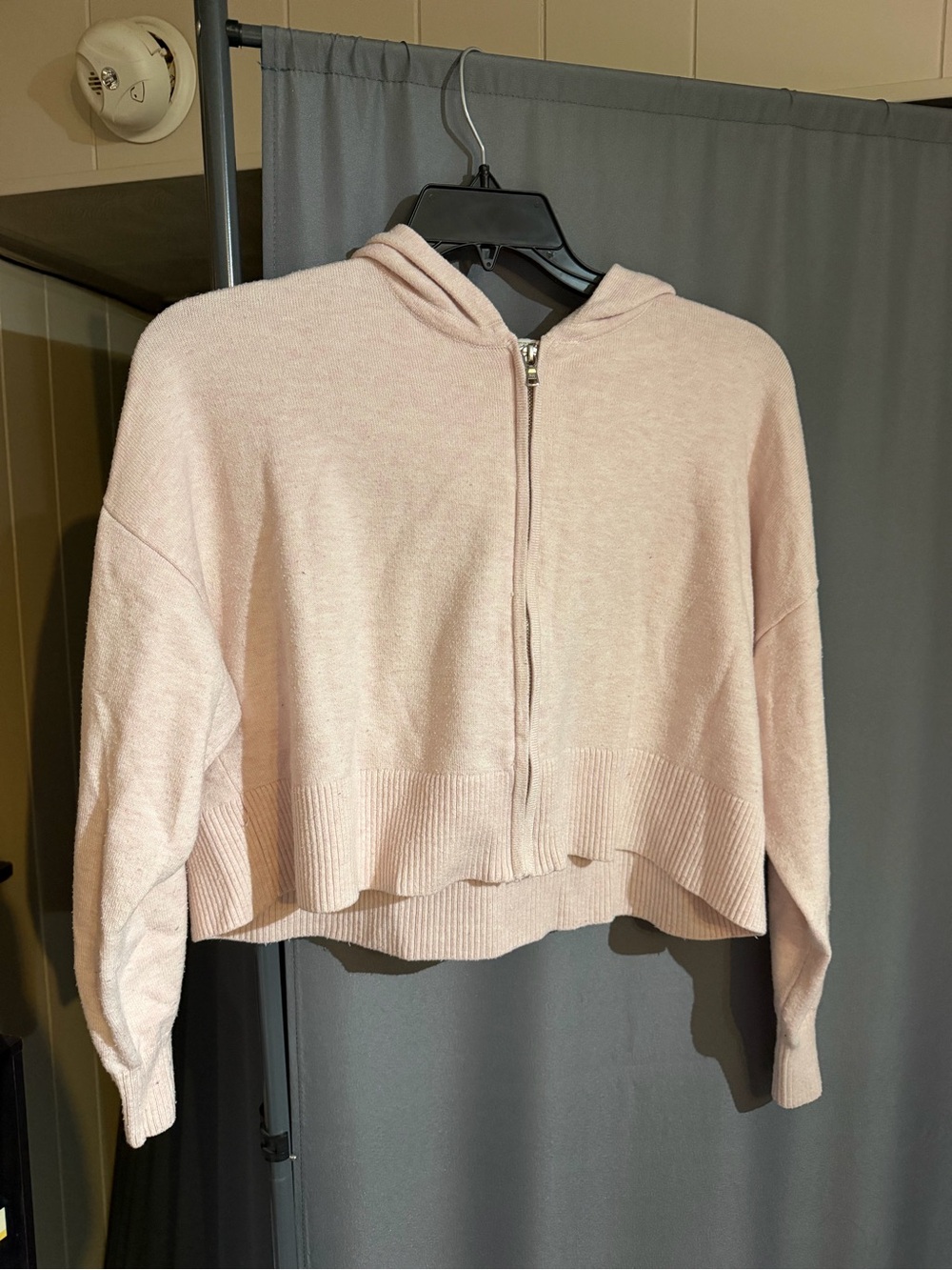 Gilly Hicks Light Pink Cropped Zip Hoodie